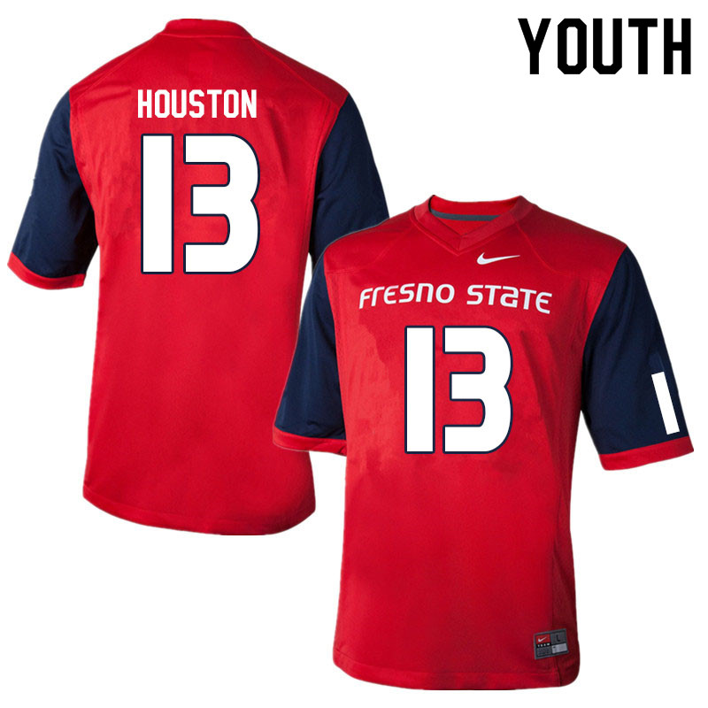 Youth #13 Justin Houston Fresno State Bulldogs College Football Jerseys Sale-Red - Click Image to Close